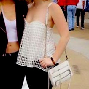 Stylestalker white strapless crochet open back top